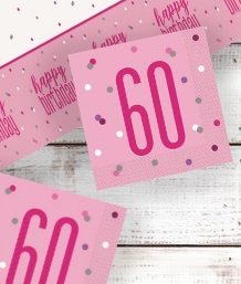Pink Glitz 60th Birthday Party Supplies | Balloon | Decoration | Pack